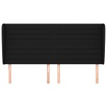 vidaXL Tăblie de pat cu aripioare, negru, 203x23x118/128 cm, textil