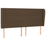 vidaXL Tăblie de pat cu aripioare maro închis 203x23x118/128 cm textil