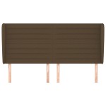 vidaXL Tăblie de pat cu aripioare maro închis 203x23x118/128 cm textil