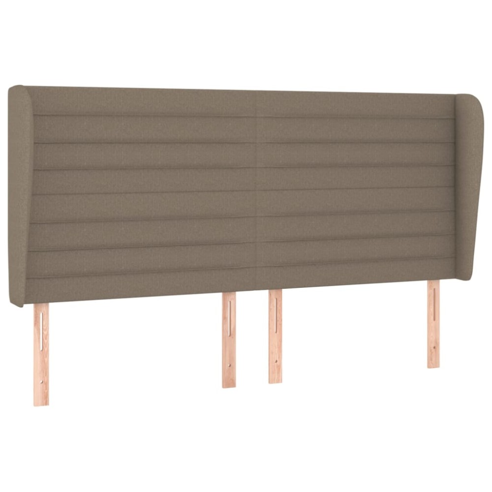 vidaXL Tăblie de pat cu aripioare gri taupe 203x23x118/128 cm textil