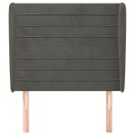 vidaXL Tăblie de pat cu aripioare gri închis 83x23x118/128 cm catifea
