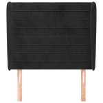 vidaXL Tăblie de pat cu aripioare, negru, 83x23x118/128 cm, catifea vidaXL Tăblie de pat cu aripioare, negru, 83x23x118/128 cm, catifea
