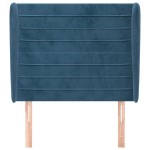 vidaXL Tăblie pat cu aripioare albastru închis 83x23x118/128cm catifea
