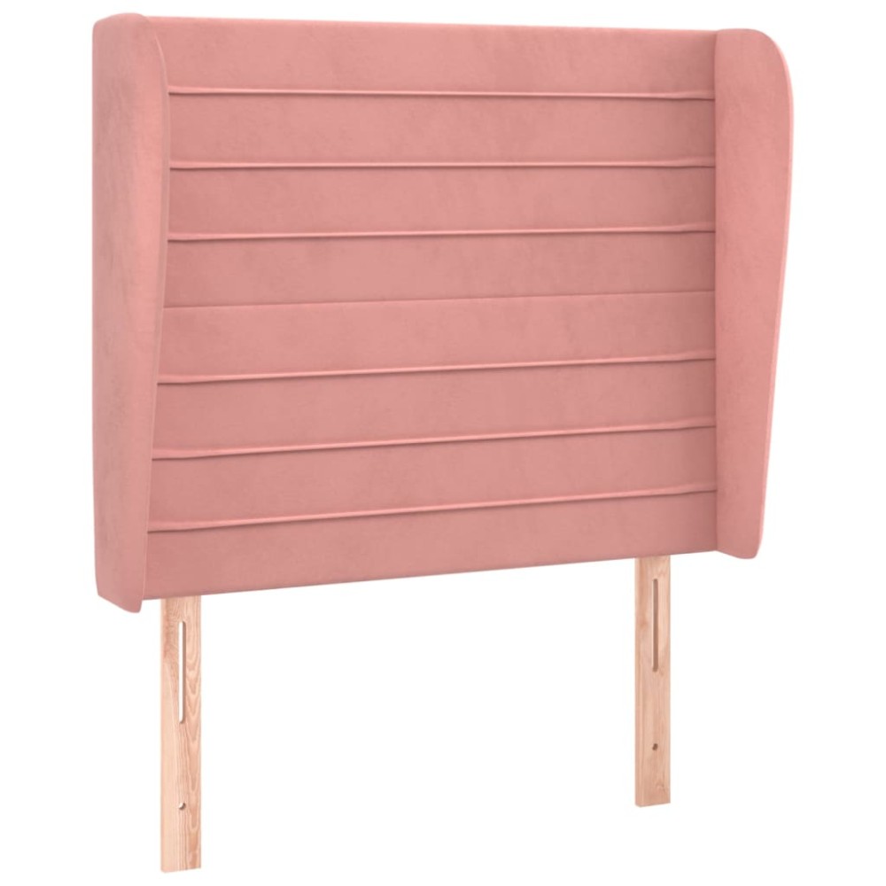 vidaXL Tăblie de pat cu aripioare, roz, 83x23x118/128 cm, catifea