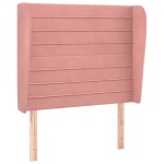 vidaXL Tăblie de pat cu aripioare, roz, 83x23x118/128 cm, catifea
