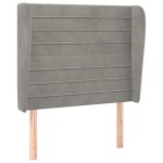 vidaXL Tăblie de pat cu aripioare gri deschis 93x23x118/128 cm catifea