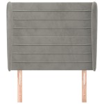 vidaXL Tăblie de pat cu aripioare gri deschis 93x23x118/128 cm catifea