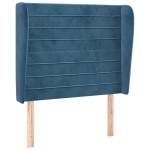 vidaXL Tăblie pat cu aripioare albastru închis 93x23x118/128cm catifea vidaXL Tăblie pat cu aripioare albastru închis 93x23x118/128cm catifea