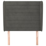 vidaXL Tăblie de pat cu aripioare gri închis 103x23x118/128 cm catifea