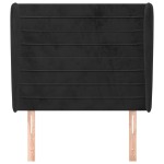 vidaXL Tăblie de pat cu aripioare, negru, 103x23x118/128 cm, catifea