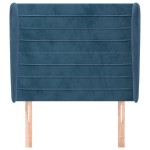 vidaXL Tăblie pat cu urechi albastru închis 103x23x118/128cm catifea vidaXL Tăblie pat cu urechi albastru închis 103x23x118/128cm catifea