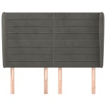 vidaXL Tăblie de pat cu aripioare gri închis 147x23x118/128 cm catifea