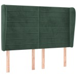 vidaXL Tăblie pat cu aripioare verde închis 147x23x118/128 cm catifea vidaXL Tăblie pat cu aripioare verde închis 147x23x118/128 cm catifea
