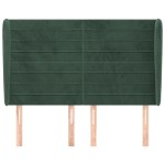 vidaXL Tăblie pat cu aripioare verde închis 147x23x118/128 cm catifea vidaXL Tăblie pat cu aripioare verde închis 147x23x118/128 cm catifea
