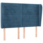 vidaXL Tăblie pat cu urechi albastru închis 147x23x118/128 cm catifea vidaXL Tăblie pat cu urechi albastru închis 147x23x118/128 cm catifea