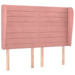 vidaXL Tăblie de pat cu aripioare, roz, 147x23x118/128 cm, catifea