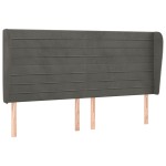 vidaXL Tăblie de pat cu aripioare gri închis 163x23x118/128 cm catifea vidaXL Tăblie de pat cu aripioare gri închis 163x23x118/128 cm catifea