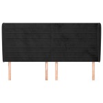 vidaXL Tăblie de pat cu aripioare, negru, 163x23x118/128 cm, catifea