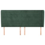 vidaXL Tăblie pat cu aripioare verde închis 163x23x118/128 cm catifea vidaXL Tăblie pat cu aripioare verde închis 163x23x118/128 cm catifea