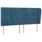 vidaXL Tăblie pat cu urechi albastru închis 163x23x118/128 cm catifea vidaXL Tăblie pat cu urechi albastru închis 163x23x118/128 cm catifea