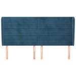 vidaXL Tăblie pat cu urechi albastru închis 163x23x118/128 cm catifea vidaXL Tăblie pat cu urechi albastru închis 163x23x118/128 cm catifea