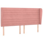 vidaXL Tăblie de pat cu aripioare, roz, 163x23x118/128 cm, catifea