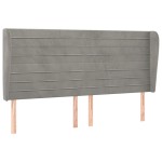 vidaXL Tăblie de pat cu aripioare gri deschis 183x23x118/128cm catifea vidaXL Tăblie de pat cu aripioare gri deschis 183x23x118/128cm catifea