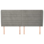 vidaXL Tăblie de pat cu aripioare gri deschis 183x23x118/128cm catifea vidaXL Tăblie de pat cu aripioare gri deschis 183x23x118/128cm catifea