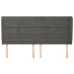 vidaXL Tăblie de pat cu aripioare gri închis 183x23x118/128 cm catifea vidaXL Tăblie de pat cu aripioare gri închis 183x23x118/128 cm catifea