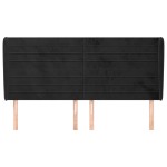 vidaXL Tăblie de pat cu aripioare, negru, 183x23x118/128 cm, catifea