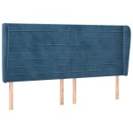 vidaXL Tăblie pat cu urechi albastru închis 183x23x118/128 cm catifea vidaXL Tăblie pat cu urechi albastru închis 183x23x118/128 cm catifea
