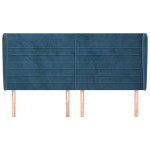 vidaXL Tăblie pat cu urechi albastru închis 183x23x118/128 cm catifea vidaXL Tăblie pat cu urechi albastru închis 183x23x118/128 cm catifea