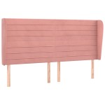 vidaXL Tăblie de pat cu aripioare, roz, 183x23x118/128 cm, catifea