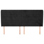 vidaXL Tăblie de pat cu aripioare, negru, 203x23x118/128 cm, catifea