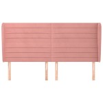 vidaXL Tăblie de pat cu aripioare, roz, 203x23x118/128 cm, catifea