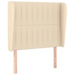 vidaXL Tăblie de pat cu aripioare, crem, 83x23x118/128 cm, textil