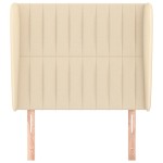 vidaXL Tăblie de pat cu aripioare, crem, 83x23x118/128 cm, textil
