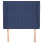 vidaXL Tăblie de pat cu aripioare, albastru, 83x23x118/128 cm, textil
