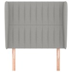 vidaXL Tăblie de pat cu aripioare gri deschis 93x23x118/128 cm textil