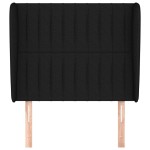 vidaXL Tăblie de pat cu aripioare, negru, 93x23x118/128 cm, textil