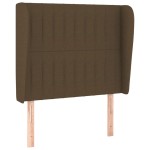 vidaXL Tăblie de pat cu aripioare maro închis 93x23x118/128 cm textil