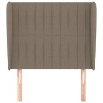 vidaXL Tăblie de pat cu aripioare gri taupe 93x23x118/128 cm textil