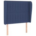 vidaXL Tăblie de pat cu aripioare, albastru, 93x23x118/128 cm, textil
