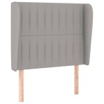 vidaXL Tăblie de pat cu aripioare gri deschis 103x23x118/128 cm textil