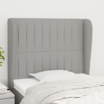 vidaXL Tăblie de pat cu aripioare gri deschis 103x23x118/128 cm textil