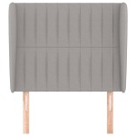 vidaXL Tăblie de pat cu aripioare gri deschis 103x23x118/128 cm textil