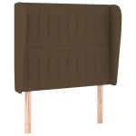 vidaXL Tăblie de pat cu aripioare maro închis 103x23x118/128 cm textil