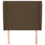 vidaXL Tăblie de pat cu aripioare maro închis 103x23x118/128 cm textil