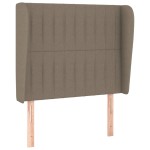 vidaXL Tăblie de pat cu aripioare gri taupe 103x23x118/128 cm textil