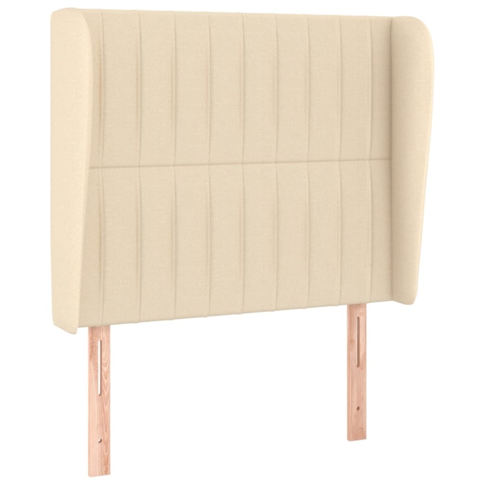 vidaXL Tăblie de pat cu aripioare, crem, 103x23x118/128 cm, textil